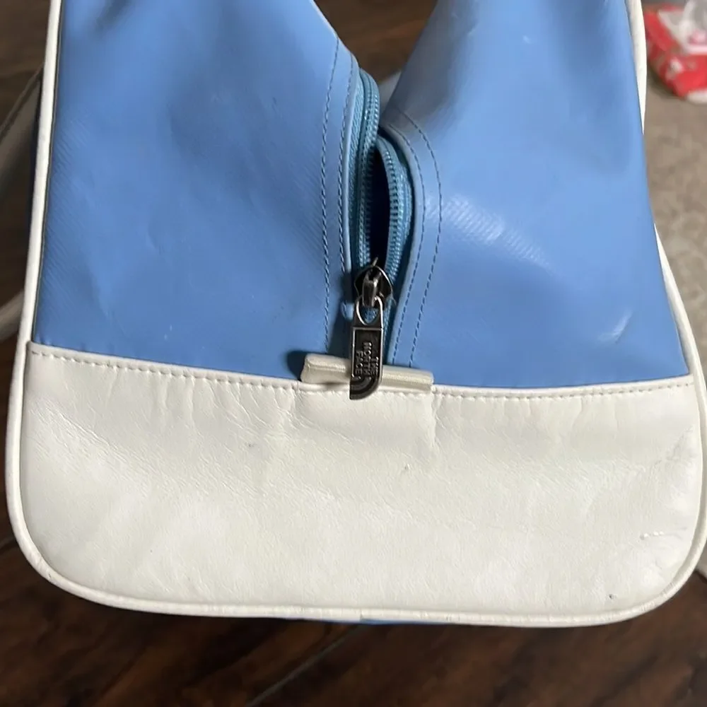 Very Rare Vintage 90s The North Face Weekend Bag light blue with ivory accents